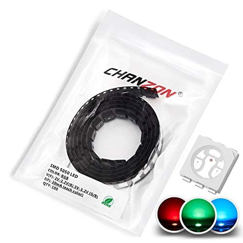 Image of Chanzon 100 pcs 5050 SMD RGB Tricolor LED Diode Lights Chips (Red Green Blue Multicolor Common Anode 6 pin DC 20mA/Color) Super Bright Lighting Bulb Lamps Electronics Components Light Emitting Diodes