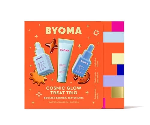Image of BYOMA Cosmic Glow Treat Trio - 15ml Brightening & Hydrating Mini Serums + 10ml Mini Phyto-Mucin Glow Serum, Lightweight, Non-Sticky Formula, Vegan