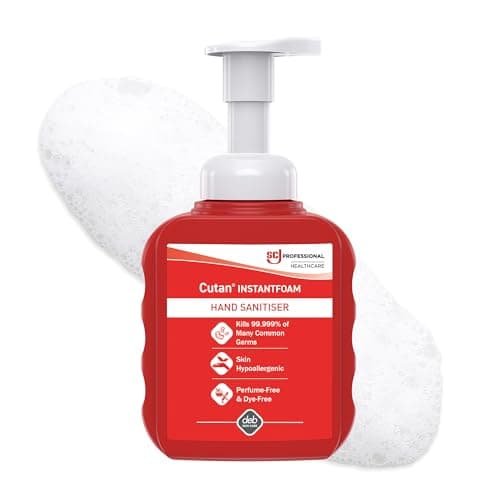 Image of SC Johnson Professional Cutan InstantFOAM – Alcohol-Based Foam Hand Sanitiser – Full Virucidal Protection – Non-Sticky – Perfume Free – Dye Free – 400ml Bottle – For Professional Use Only