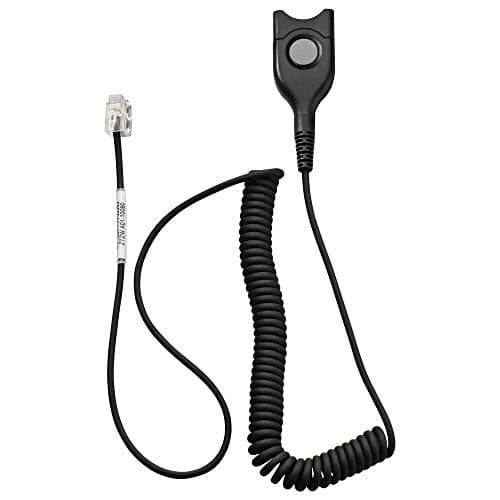Image of Sennheiser CSTD 08 Cables for telephones with standard microphone sensitivity (Bottom cable: Easy Disconnect to Modular Plug - Coiled cable - code 08, To be used for direct connection)