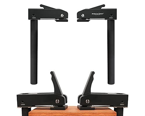 Image of 2 Pack Extra Large Hold Down Clamps, Desktop Quick Acting Hold Down Clamp Adjustable Fast Fixed Clip, Aluminum Alloy Benchtop Quick Clamps for Wood Carving, Routing, Sanding (20MM)