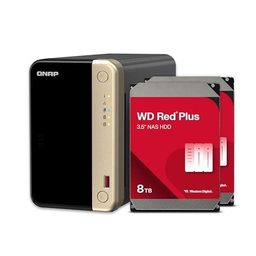 Image of QNAP TS-264-8G-28WD-US 2 Bay High-Performance Desktop NAS with 8TB Storage Capacity, Preconfigured RAID1 WD Red Plus HDD Bundle
