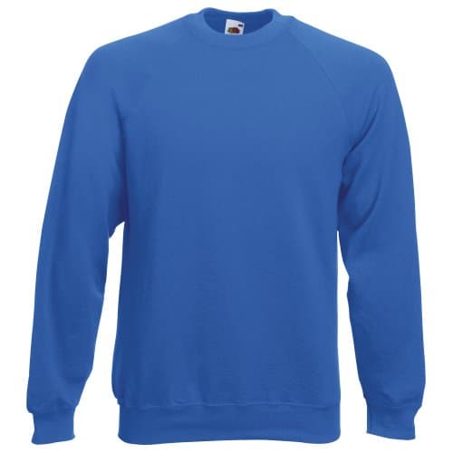 Image of Fruit of the Loom Childrens/Kids Unisex Raglan Sleeve Sweatshirt (5-6) (Royal)