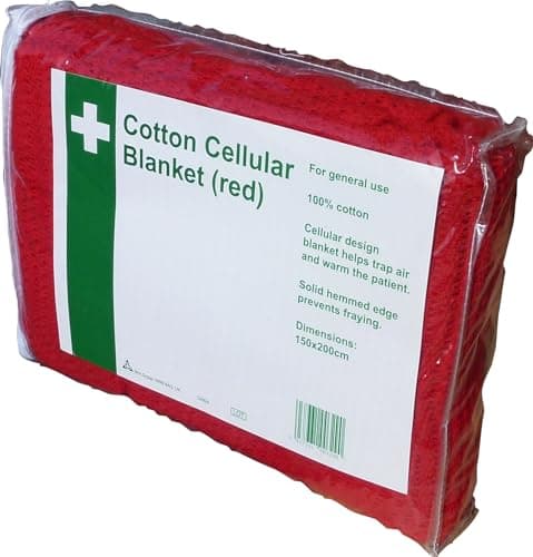 Image of Safety First Aid Group HypaGuard Red Cotton Blanket (100% Cotton) - 150 cm x 200 cm