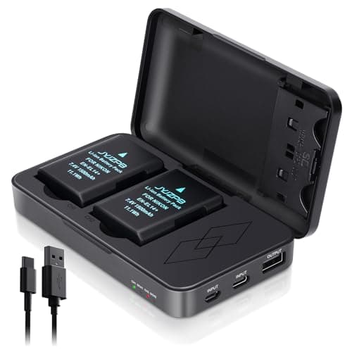 Image of JYJZPB EN-EL14 EN-EL14A Battery for Nikon D3200, D3400, D3500, D5600, D3300, D3100, D5100, D5200, D5300, D5500, DF Coolpix P7000 P7100 P7700 P7800 Camera,1500mAh Battery Charger Case with Dual Channel