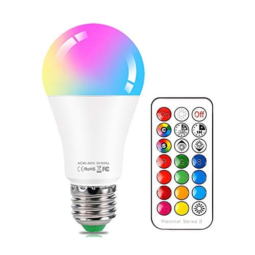 Image of E27 Colour Changing Light Bulb 10W RGBW LED Light Bulbs Mood Lighting with 21key Remote Control,Dual Memory Function,12 Color Choices for Home, Party, Bar, Disco KTV, Stage Effect Lights