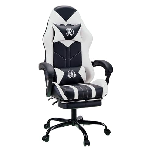 Image of play haha Gaming Chair with Footrest & Lumbar Support,Reclining Swivel Chair,Ergonomic Gaming Chair for Adults, High-Back Racing Style,Adjustable Height with Headrest Pillow