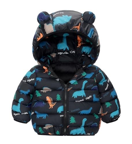 Image of Happy Cherry Baby Winter Coat 12 Months Puffer Jacket Cartoon Hood Coat CuteWindproof Warm Outerwear