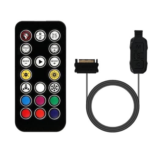 Image of NIRJIK 5V 3Pin ARGB Controller with Remote, RGB Fan Controller Hub Powered by SATA for LED Strips and PC Fans, Foldable Board with Splitter Connectors, DIY RGB PC Lighting System Accessories