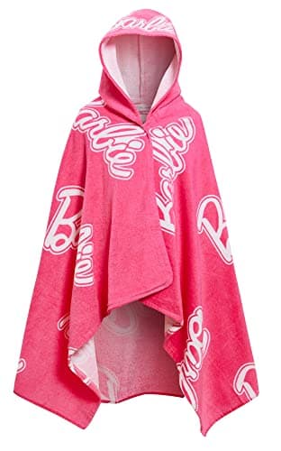Image of Barbie Girls Hooded Towel 100% Cotton Poncho Large Beachtowel Bathtowel Swimming Wrap Changign Cover Up