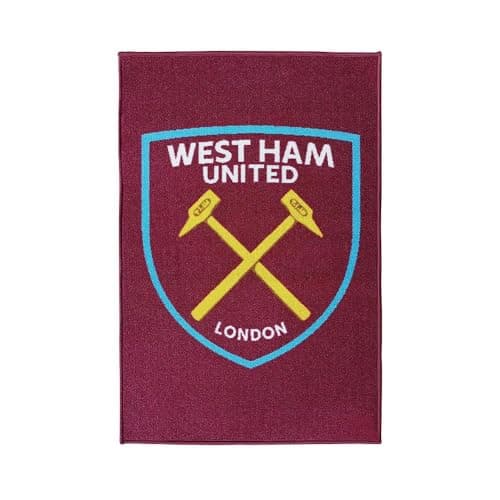 Image of West Ham United Rectangular Floor Rug – Football Club FC Floor Towel – Soft & Durable Floor Rug for Adults, Boys, Men, Football Fans – Official Merchandise