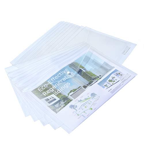 Image of Rapesco 1042 ECO Popper Wallets, A3, Clear Transparent, Pack of 5