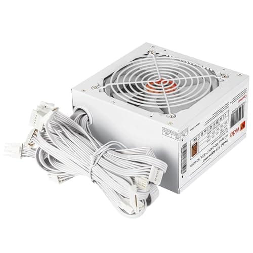 Image of JUSTOP PRO White 500W PSU, 80 Plus Bronze ATX Power Supply For Desktop PCs With 120mm Cooling Fan, 8 Pin 12V, Dual PCI-E, 6x SATA, Non-Modular, 2 Years Warranty