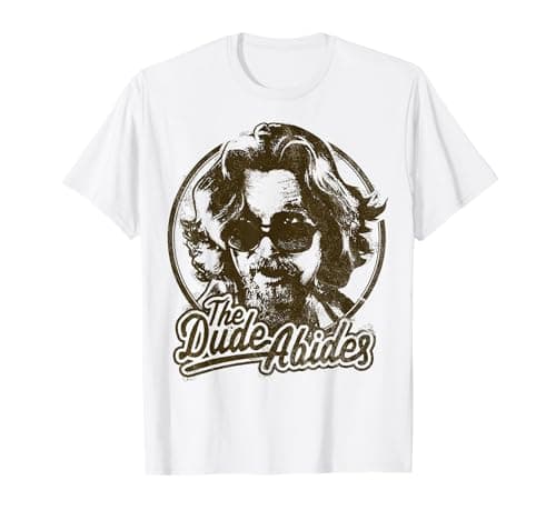 Image of Big Lebowski The Dude Abides Negative Head Shot Portrait T-Shirt