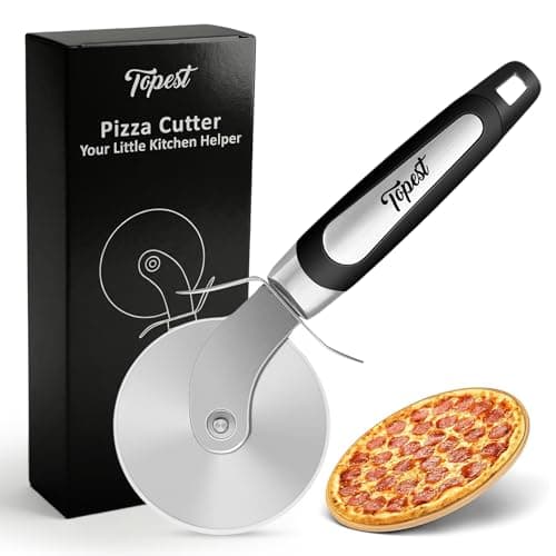 Image of Stainless Steel Pizza Cutter Wheel | Sharp Pizza Slicer with Comfortable Grip Non-Slip Handle | Suitable for Cutting Homemade Pizza Bread Cake [Pizza Oven Accessories]