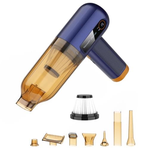 Image of Handheld Vacuum Cleaner Portable Car Hoovers Cordless Car Vacuum Cleaner Rechargeable Powerful 15000Pa Mini Hoover for Pet Hair Home Office Kitchen Carpet