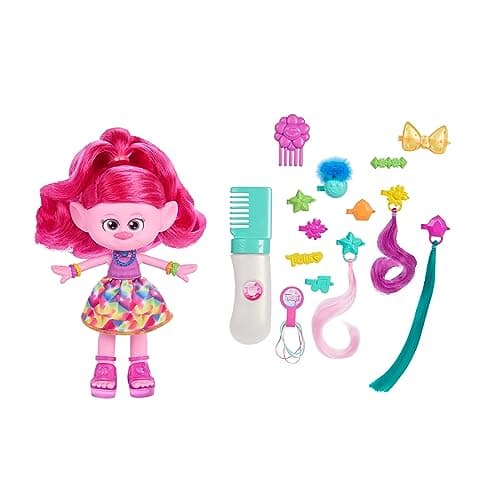 Image of ​DreamWorks Trolls Band Together Doll & 15+ Accessories, Hair-tastic Queen Poppy Fashion Doll with Glitter Comb, HNF25