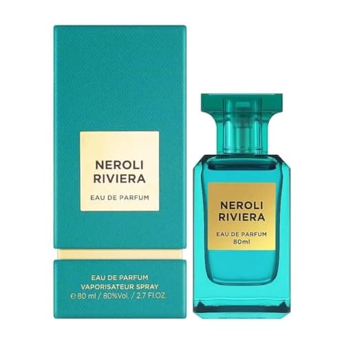 Image of Neroli Riviera Eau de Parfum 80ml by Fragrance World, Unisex Citrus Aromatic Perfume, Long Lasting Fresh Floral Fragrance, Bergamot, Neroli & Jasmine, for Men & Women