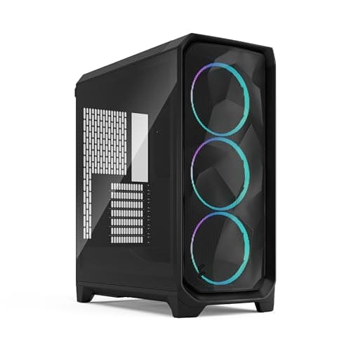 Image of Fractal Design Meshify 3 RGB Black Tempered Glass Light Tint - High Airflow PC Gaming Case - Mesh Front Panel - Three ARGB Momentum 14 Gen 2 Fans Included - E-ATX/ATX/mATX Support