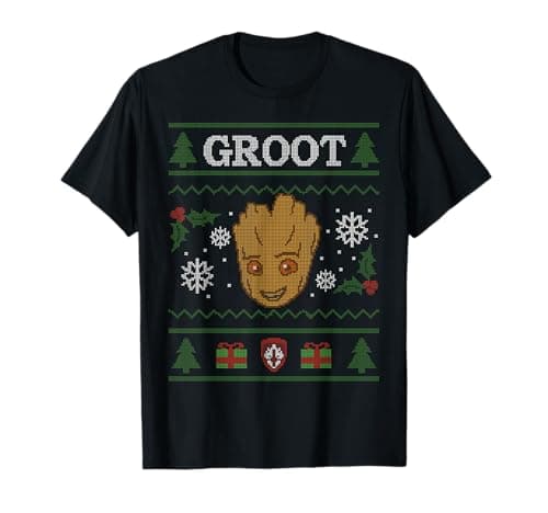 Image of Marvel Groot Guardians of The Galaxy Ugly Christmas Sweater T-Shirt