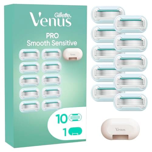 Image of Gillette Venus Pro Smooth Sensitive Women's Razor Blade Refills, Pack of 10, 5 Blades for a Longer-Lasting Shave, Blade Cover