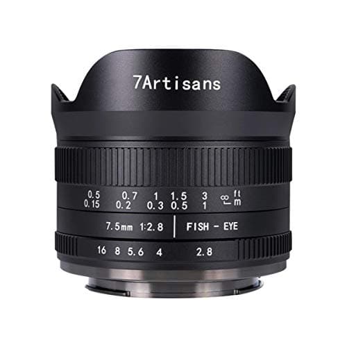 Image of 7Artisans 7.5mm F2.8 II Sony E-Mount Lens,Wide Angle Fisheye Lens APS-C Manual Focus Compatible with Sony e mount A6300 A6400 A6500 NEX-3 NEX-3N NEX-5T NEX-5R