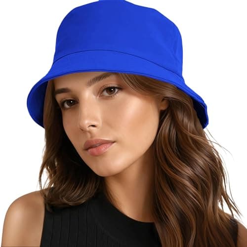 Image of OceanFrog Unisex Bucket Hat Solid Colors Sun Hat with UV Protection Packable Summer Hats for Outdoor Festival (UK, Alpha, One Size, Royal Blue)