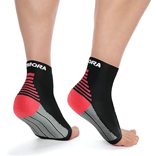 Image of Rymora Foot Compression Socks Sleeves - Ease Plantar Plantar Fasciitis Discomfort and Foot Aches - Supports Heel, Arch & Ankle (One Pair) (Black) (Medium: 21-25cm Arch Circumference) [M]