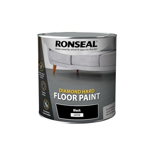 Image of Ronseal 36628 Diamond Hard Flooring Paint, Black, 2.5l