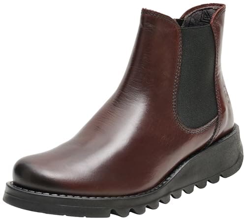 Image of Fly London Women's Salv Chelsea Boots, Wine Black Elastic, 2.5 UK