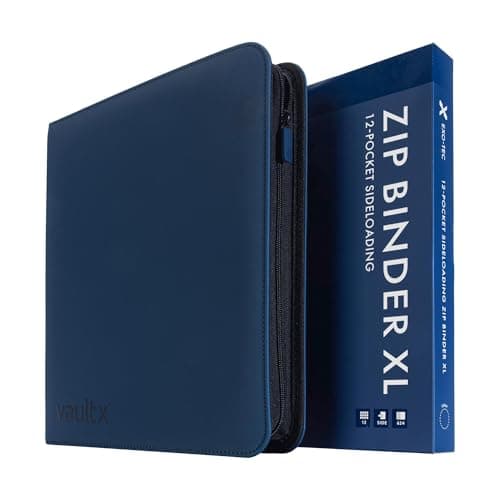 Image of Vault X 12 XL Pocket Trading Card Zip Binder - 624 cards, Premium Exo-Tec Album Material, 26 Side-Loading Pages, Folder for Collectible Card Games, Sports, TCG (Blue)