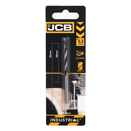 Image of JCB 5.5 x 85mm Multi Purpose Drill Bit - Precision Ground Flutes, 135 Degree Tip Angle - Exceptional Durability Carbon Steel - 3 Year Warranty