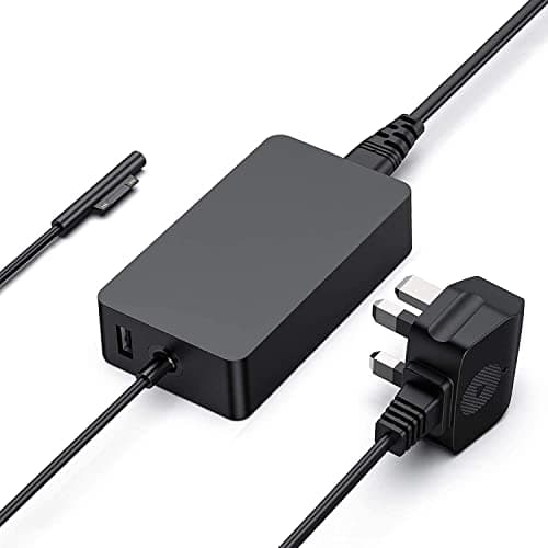 Image of Microsoft Surface Power Supply - 44W Adapter with USB Charging Port, Compatible with Surface Pro 7/6/5/4, Laptop 1/2/3, Go 1/2, Book 1/2