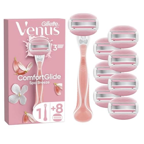 Image of Gillette Venus Comfortglide Spa Breeze Women's Razor- 8 Blades, 3 built-in blades for a smooth, close shave that lasts