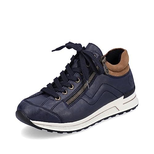 Image of Rieker Women Trainers N1400, Ladies Low-Tops,Removable Insole,Low Shoe,Street Shoes,Leisure,Sporty,Blue (Blau / 14),39 EU / 6 UK