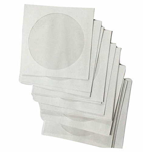 Image of FormVan CD DVD Disc Storage White Paper Sleeves, Pack of 100 Pcs