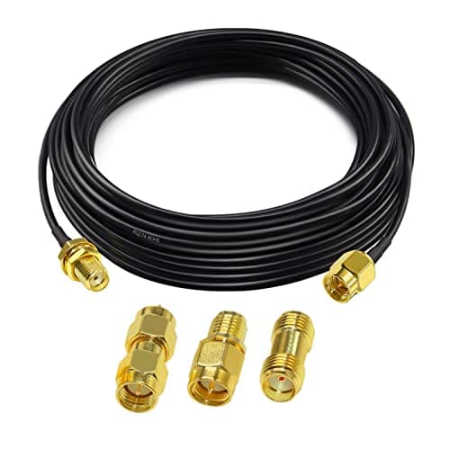 Image of TUOLNK 32.8FT(10M) WiFi Antenna Coaxial Cable, SMA Male to SMA Female rg174, 3PCS Adapter Set, 2G 3G 4G LTE WiFi Antenna, ADS-B, GPS