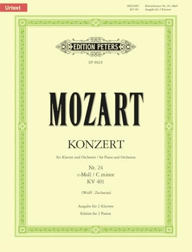 Image of Mozart: Concerto No. 24 in C minor K491 (Piano Duet) (EP8824): Cadenzas (Edition Peters)