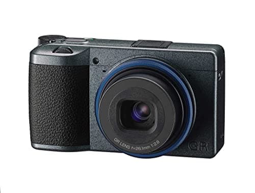 Image of Ricoh GR IIIx Urban Edition, Metallic Grey Housing with Navy Blue Ring, Digital Compact Camera with 24MP APS-C CMOS Sensor, 40mmF2.8 GR Lens (Equivalent to 35mm Format)