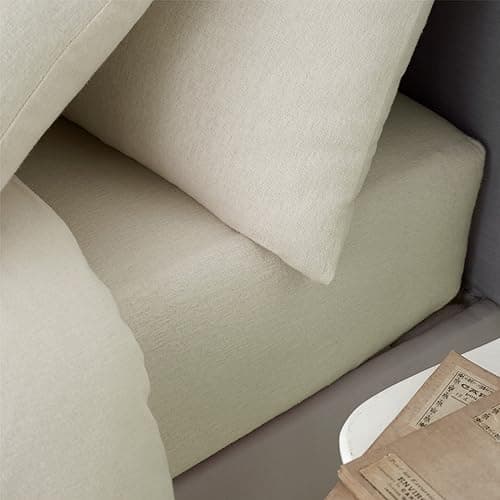 Image of Catherine Lansfield Brushed Cotton Double Fitted Sheet Cream
