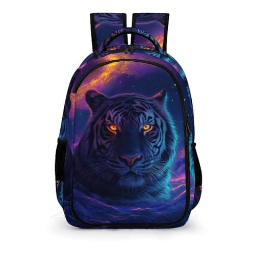 Image of TPISLI Primary Schoolchild Backpack, Tiger Printing Backpack Boys And Girls Students Animal Tiger Bookbag