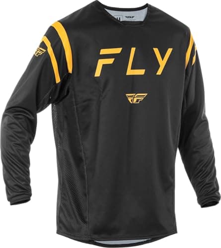 Image of Fly Racing Men's Kinetic Center Jersey (Black/Gold, Small)