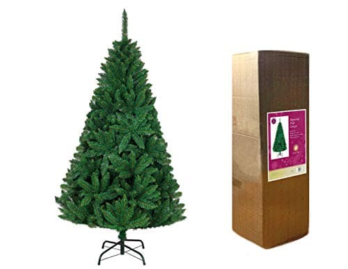 Image of 7ft/2.1m Green Bushy Imperial Pine Artificial Deluxe Christmas Tree Hinged Branches 1084 Pencil Point Tips with Metal Stand Xmas Home Decorations