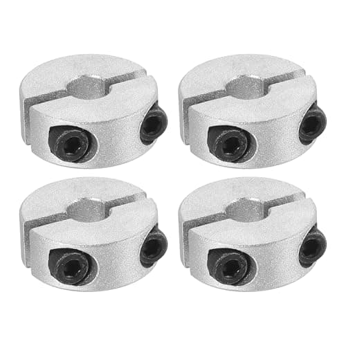 Image of PATIKIL Bore 6mm Double Split Shaft Collar 20mm OD 8mm Thickness, 4 Pack Aluminum Alloy Locking Collar Clamp Style with Set Screw for Machine Tools Industry, Silver