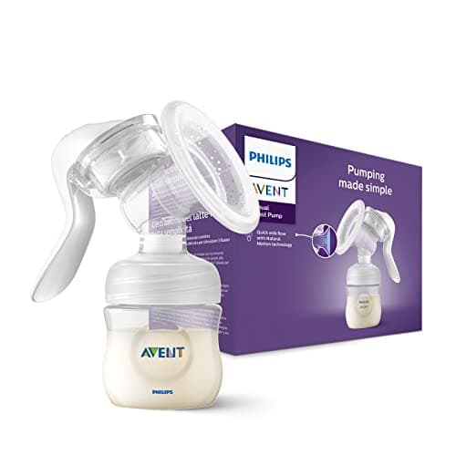 Image of Philips Avent Manual Breast Pump - BPA Free Single Hand Breast Pump (Model SCF430/01), White, Transparent