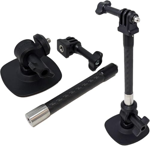 Image of Adhesive Sticky Camera Mount and Extension Pole Suitable For GoPro Go Pro Insta 360 Action Cam Flexible Rubber Bendable Curved Surface Mounting for Cycle and Motorcycle Helmet Mud Guard Petrol Tank