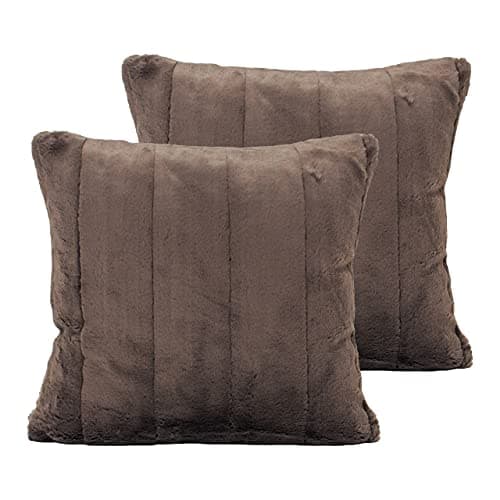 Image of Paoletti Empress Polyester Filled Cushions (Twin Pack), Polyester, Taupe