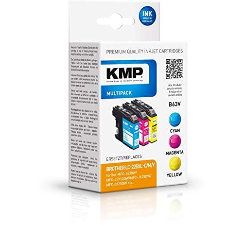Image of KMP know how in modern printing Ink B63V Multipack Replaces Brother LC-225XLC, LC-225XLM, LC-225XLY (Alternative to B52V), Cyan, Magenta, Yellow