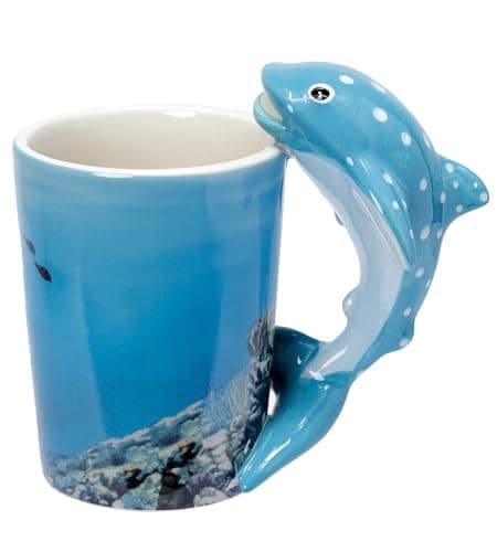 Image of Puckator Whale Shark Ceramic Shaped Handle Tea Coffee Mug - Funny Home Accessories - Cute Gifts for Girlfriend - Large Mugs for Men Women Hot Drinks - Cute Cups Presents - Secret Santa Gift - Cup Set