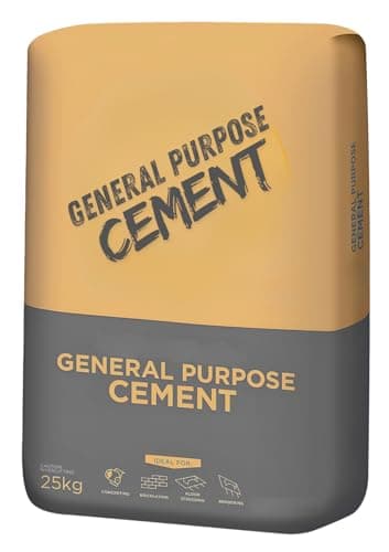 Image of General Purpose Cement 25kg – Multi-Use Cement for Concrete, Mortar, Screed & Rendering | Easy to Mix, Paper Bag Packaging | BS EN 197-1 Certified (Packaging May Vary)